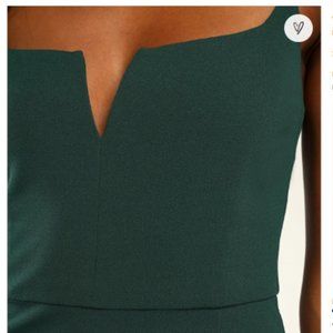 Chic Contender Emerald Green Notch Neck Maxi Dress - with Tags